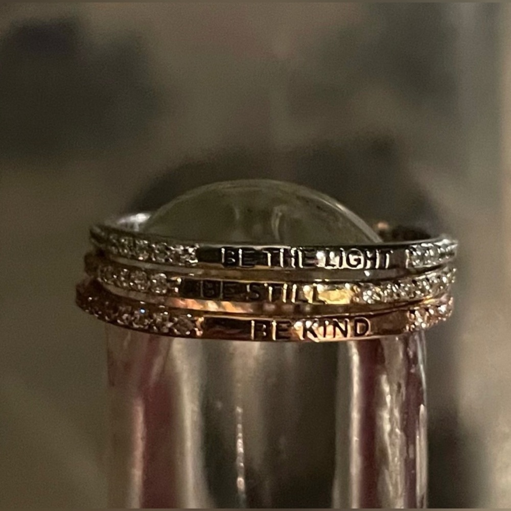 "Be Still" CZ Stackable Ring - Picture 3 of 3
